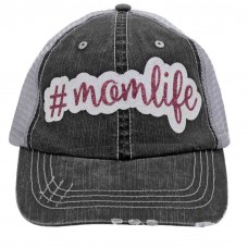 USA GRYGRY #MOMLIFE MOM LIFE HP/WHITE GLITTER TRUCKER CAP CUSTOM USA MADE HATS  eb-32856659